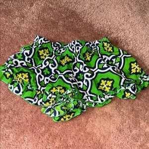 Vibrant Green Patterned Kids Shorts